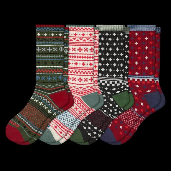 Bombas Accessories Bombas Womens Holiday Calf Sock 4pack Elm Soft